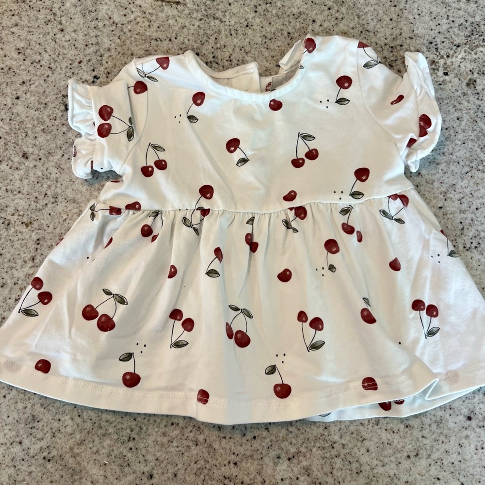 First by Petit Lem cherry top baby girl 12 months